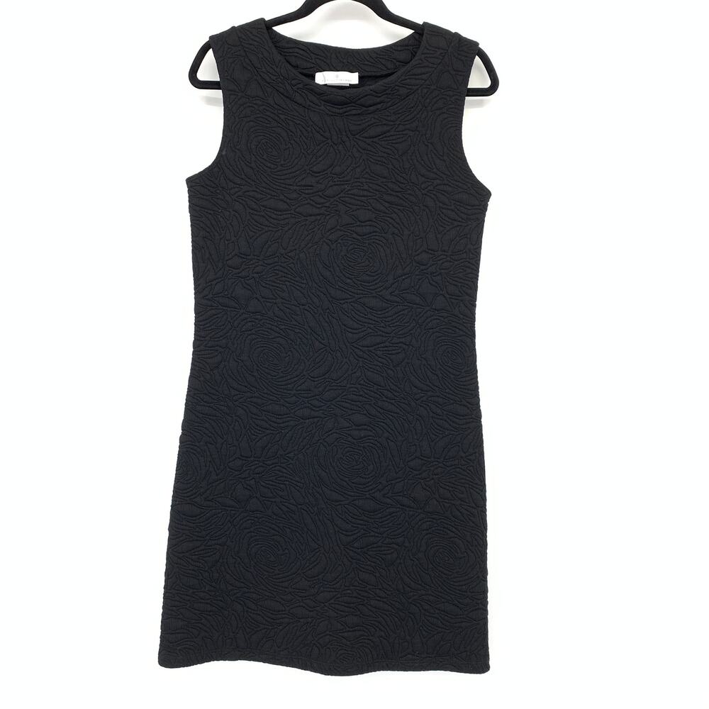 Papillon Blanc Shift Dress Womens Size Medium Black Quilted Sleeveless